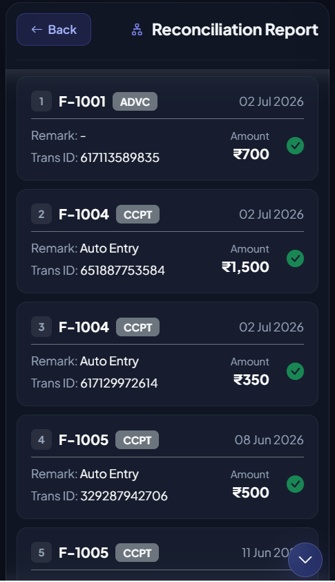 Smart Bank Reconciliation View